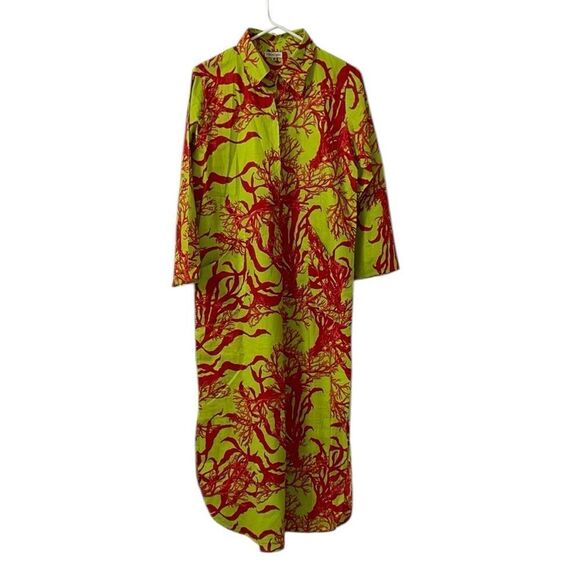 Modaposa Green & Pink Cotton Maxi Dress(Size Medium) - Picture 4 of 8